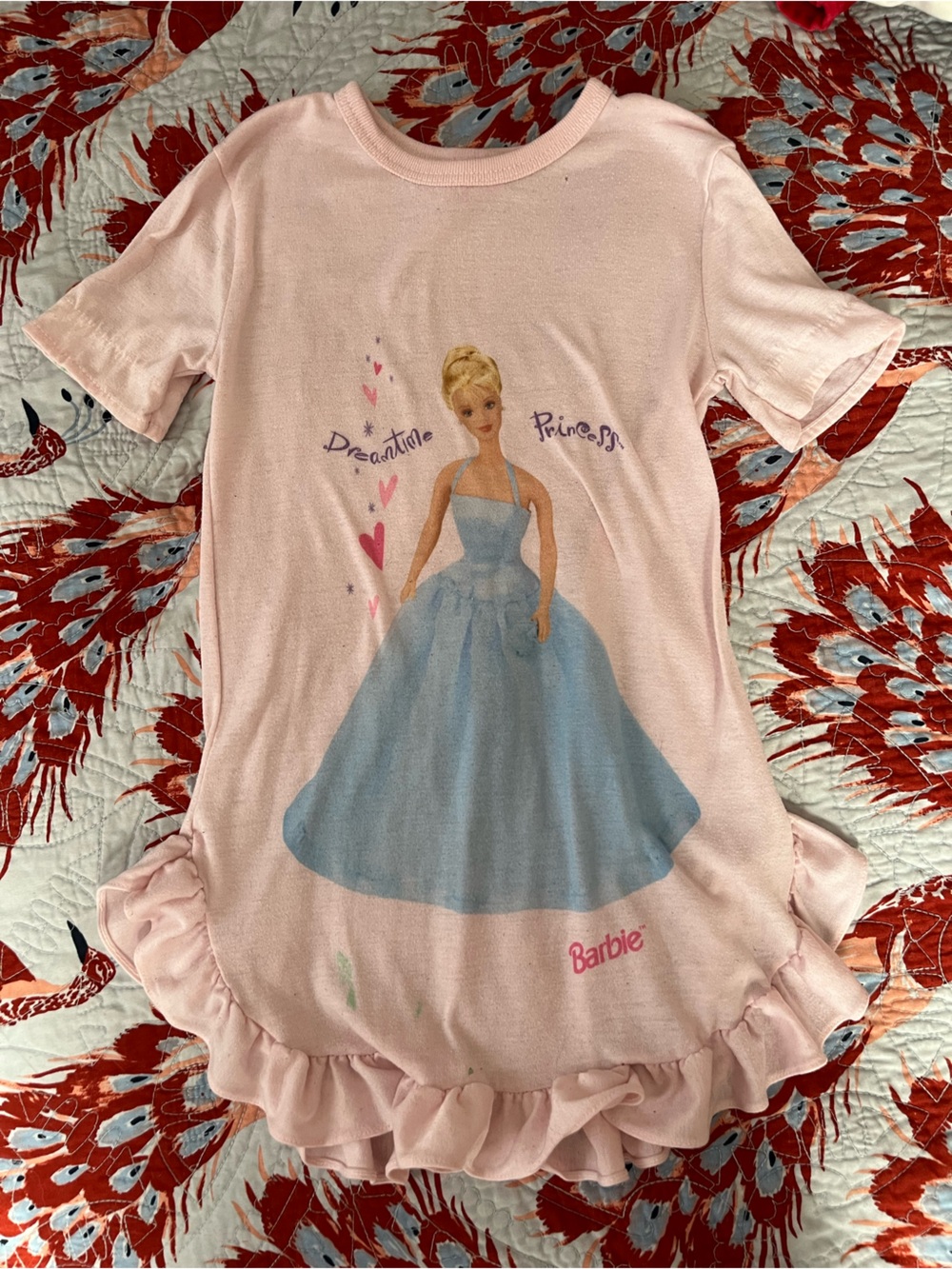 Y2K Barbie Pink Ruffle-Sleeve Princess nightgown